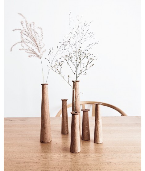 Vase tube à essai Décoration de support en bois Idée cadeau en blanc -   France